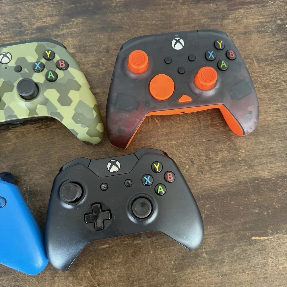 Xbox One‎ Controller Lot of 5 OEM PowerA Turtle Beach Camo Blue Untested